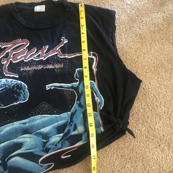 Vintage RUSH band altered crop top asymmetrical - Picture 3 of 5